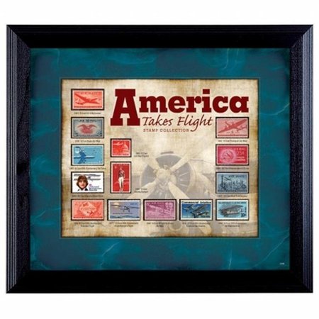 UPM GLOBAL LLC UPM Global LLC 12389 America Takes Flight Stamp Collection in Wall Frame 12389